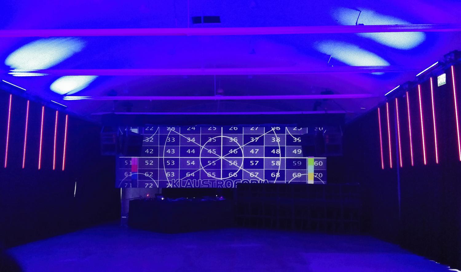 Visio Festival 2019 Main Room Setup. 9m wide rear projection